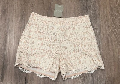 Pantalones Cortos Cartonnier Anthropologie Talla 2 Encaje Tiro Alto Crema Beige Forrados NUEVOS $98 Foto 1 de 4
