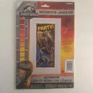 JURASSIC WORLD Fallen Kingdom Plastic Door Cover Birthday Party 2.25' x 5' New - Picture 1 of 5