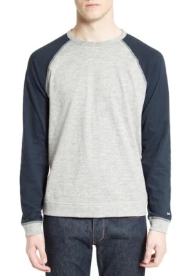 Rag & Bone Men's Grey Colorblock Raglan Sleeve Sweatshirt - Image 1 of 2
