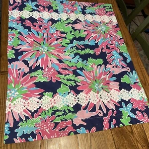 "1 LILLY PULITZER Granat Hill Blumenmuster Meerpferdchen Fisch STD Kissen Shams ~ 30""x24""" - Bild 1 von 11