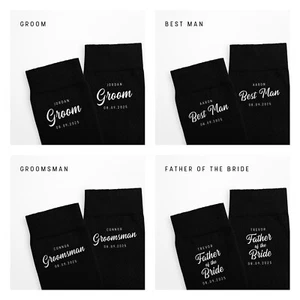 Luxury Personalised wedding Socks For Best Man | Father of the bride| Groom - Picture 1 of 6