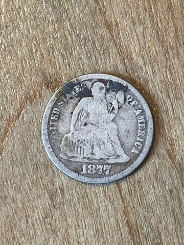 1877CC Seated Liberty Dime VG Cover