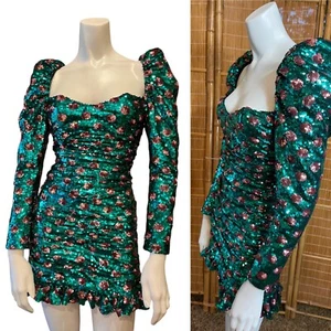 $2200 VESTIDO GIUSEPPE DI MORABITO LENTEJUELAS XXS Bodycon Cóctel Sexy Fiesta Volantes - Imagen 1 de 8