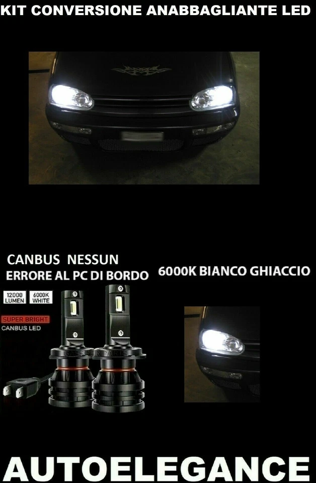 VW GOLF III LAMPADE ANABBAGLIANTI LED 16.000LM CAMBUS - AT - Immagine 1 di 4