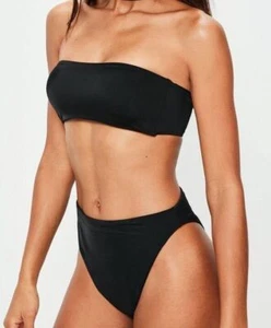 MISSGUIDED Black Bandeau Bikini Set Swimwear Swimming Bikini Set (M10/3) - Picture 1 of 3