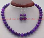 6/8/10/12Mm Natural Multicolor Gemstone Round Beads Necklace Earrings Set 18''