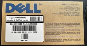DELL 40 Photo Print Pack New Old Stock #813 5691 factory sealed package 40 4x6" - Afbeelding 1 van 2