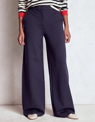 NWT BODEN Ponte Wide Leg Belgravia Trousers Pants Size 14R $129 Navy Blue - Image 1 of 4