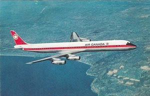 Vintage Airplanes Airlines Chrome Postcard Air Canada Douglas DC-8 - Picture 1 of 2