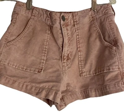 Shorts American Eagle Feminino 4 Veludo Cintura Média Super Elástico Retrô Rosa - Imagem 1 de 4