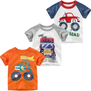 Toddler Little Boys Clothes 3-Pack Short Sleeve Crewneck T-Shirts Top Tee Size f - Picture 1 of 16