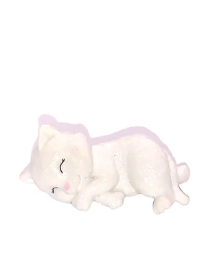 MATTEL Gatito Blanco Durmiente Gato Mascota ANIMALES BARBIE CASA DE MUÑECAS Accesorio Gatito Foto 1 de 4