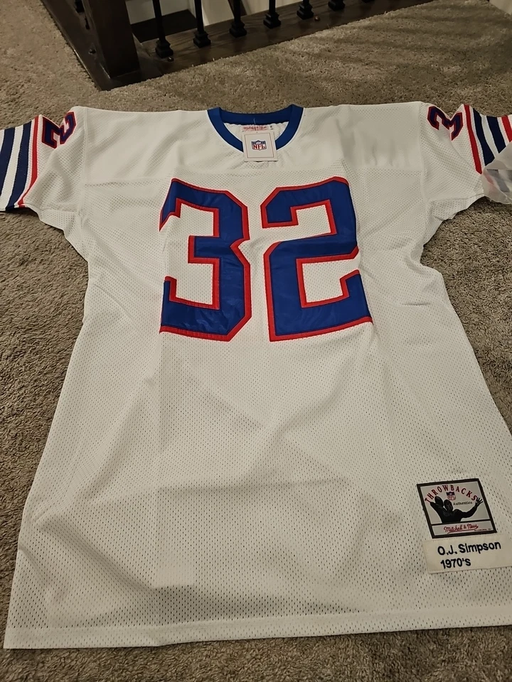 OJ Simpson #32 'O.J.' Jersey Throwback Blanco Hombre Talla 56 Nuevo con Etiquetas Foto 1 de 4
