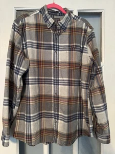 Eddie Bauer Cotton Button Down Shirt Mens Size XL Tall Plaid Slim Fit Multicolor - Picture 1 of 8
