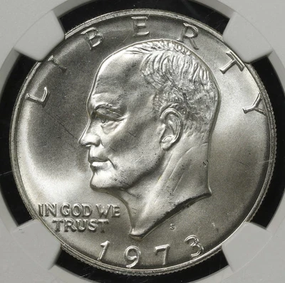 1973 S NGC MS67 Eisenhower Silver Dollar - Image 1 of 3