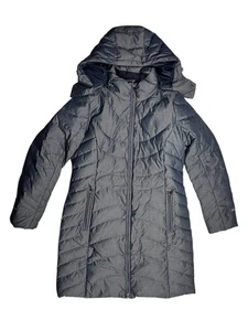 EDDIE BAUER blauer warmer EB650 DAUNEN WINTER TRENCHCOAT lange gefütterte Jacke Damen L - Bild 1 von 11