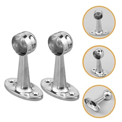 2 Pcs Staffa Per Asta Della Supporti Bastone Tende Portacanna Parete - Immagine 1 di 4