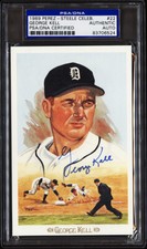 1989 Perez Steele Celebration George Kell Signed Postcard PSA/DNA