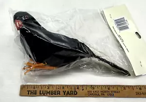 Black Raven Prop Fake Crow Halloween Fall Accessory 9" - Picture 1 of 1