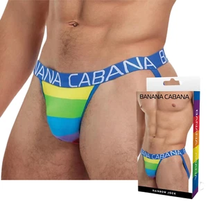 Elastic Waistband Brief Sexy Rainbow Pride Jockstrap Breathable Underwear - M/L - Picture 1 of 7