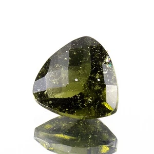 1.47ct MOLDAVITE tektite faceted loose gem TRILLION 8MM #CM325 - Picture 1 of 6