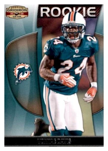 2009 Donruss Gridiron Gear Vontae Davis #d/999 novato radiocontrol PWE Dolphins #199 - Imagen 1 de 2