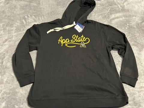 Appalachian State Mountaineers Black Script Champion Hoodie Sweatshirt New! Cover