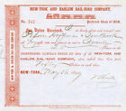 1849 New York & Harlem RR certificat de transfert de stock