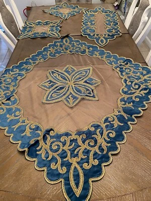 home decor table covers 4 pieces set Velvet Tablecloth - Image 1 of 4