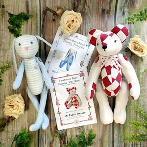 Bear, Bunny, Elephant, Owl & Doll, Soft Toy Sewing PATTERNS by My Fabric Heaven - Picture 1 of 27