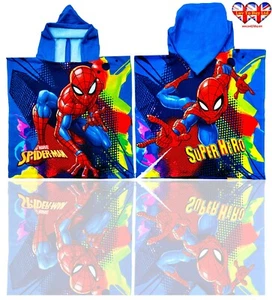 Official Spiderman Poncho Towel,Bath Hooded Towel,Swimming Pool,Beach Towel - Picture 1 of 7