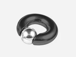 Captive Bead Ring Black Prince Albert Piercing, PA Ring, Genital Piercing - Picture 1 of 10