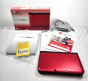 Nintendo 3DS XL 2012 sistema di gioco portatile rosso/nero con scatola - Foto 1 di 14
