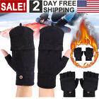 Thermal Knitted Fingerless Gloves Warm Winter Half Finger Mittens for Men Women