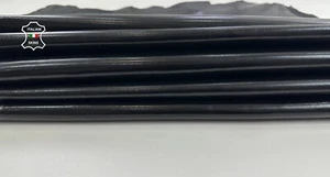 BLACK POLISHED SHINY economic Grade C Goat leather 5 skins 20sqf 1.0mm #C3489 - Picture 1 of 7