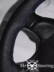 Für Opel Movano 03 + Perforiert Leder Lenkrad Abdeckung R Blau Doppel St - Bild 1 von 5