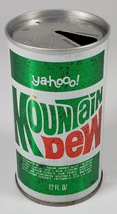 Lata de refresco Mountain Dew de colección recta de acero Wis Pak Watertown WI Yahoo - Imagen 1 de 7