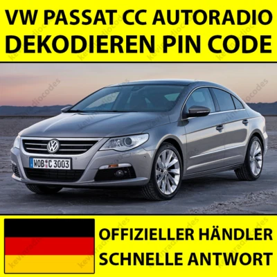 ✅VOLKSWAGEN PASSAT CC AUTORADIO DEKODIEREN PIN CODE ALLE MODELLE RNS RCD MFD✅ - Bild 1 von 4
