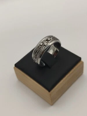 Quinn Edelstahl Unisex Ring, Diamanten 0,03 Ct, Ausgefallen - Bild 1 von 4