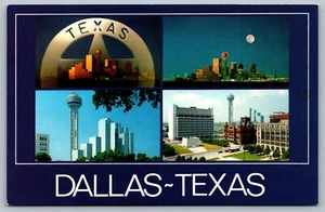 Dallas Texas Big D Multiview of Downtown Souvenir Vintage Postcard K6 - Picture 1 of 2