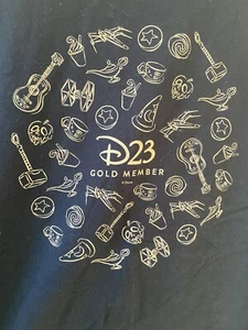Disney D23 Expo Gold Member Black T Shirt 3XL Star Wars Marvel Aladdin Coco - Picture 1 of 4