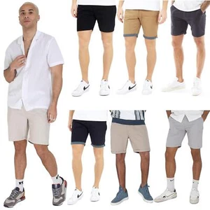 Mens Chino Shorts Combat Casual Summer 100% Cotton Jeans Above Knee Half Pant - Picture 1 of 32
