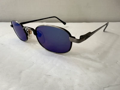 Óculos de sol vintage Revo 1107 011 Cobra Stealth com lentes espelhadas azuis - Imagem 1 de 4