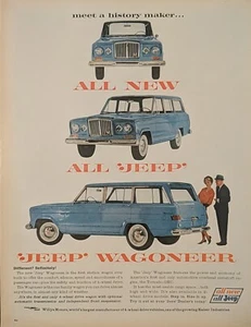 1962 Vintage Light Blue Jeep Wagoneer Print Ad, 4X4 Or 2 Wheel Drive - Picture 1 of 1
