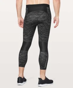 Lululemon Surge Light 3/4 Tight Side Pockets 23" Tiger Camouflage Black Small - Picture 1 of 9
