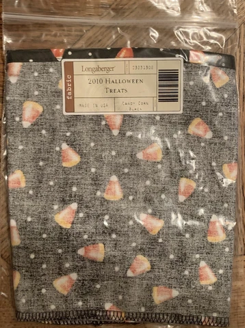 Longaberger 2010 HALLOWEEN TREATS Basket LINER - Candy Corn Black - New Cover