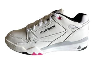 Le Coq Sportive Dynactif T 1000 Men OG White Leather Sneakers 9 Shoes 42 Trainer - Picture 1 of 13