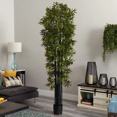 7’ Artificial Black Bamboo Tree UV (Indoor/Outdoor) Home Decor. Retail $269 - Image 1 of 3