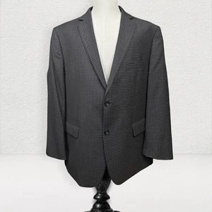 Pronto Uomo Platinum Blazer Men 48R Grey Checkered Wool Blend Dual Vent Coat - Picture 1 of 23