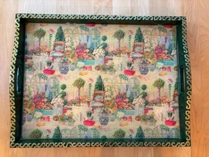 Vintage 1999 Cynthia Carey Tablett Chic 18,25 x 13,75 Holz Decoupage Serviertablett - Bild 1 von 12